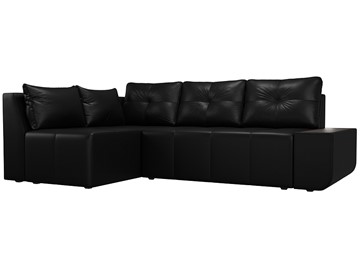 Угловой диван для гостиной Амадэус, Черный (экокожа) в Ревде
