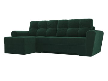Угловой диван для гостиной Амстердам, Зеленый (велюр) в Ревде