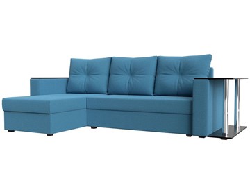 Угловой раскладной диван Атланта Лайт, Амур голубой (микровельвет) в Кушве