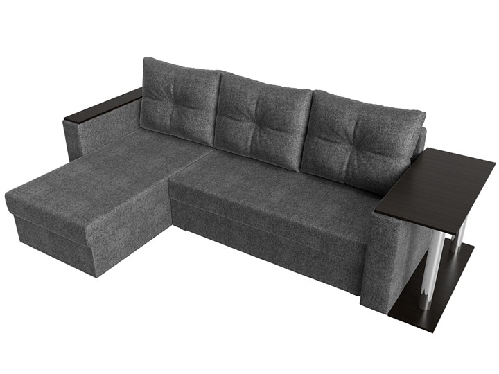 Угловой диван с оттоманкой Атланта Лайт, Серый (рогожка) в Екатеринбурге - изображение 3