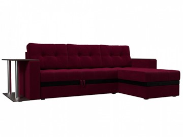 Угловой диван для гостиной Атланта М, Бордовый (микровельвет) в Екатеринбурге