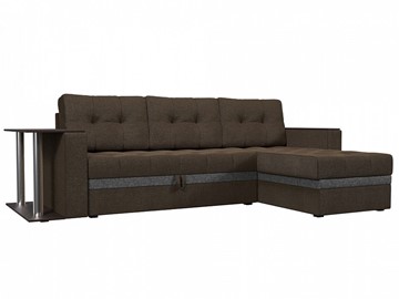 Угловой диван для гостиной Атланта М, Коричневый/Серый (рогожка) в Первоуральске