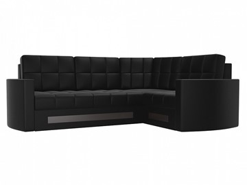 Угловой диван для гостиной Белла, Черный (экокожа) в Кушве