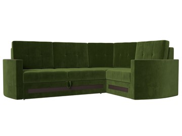 Угловой раскладной диван Белла, Зеленый (Микровельвет) в Екатеринбурге