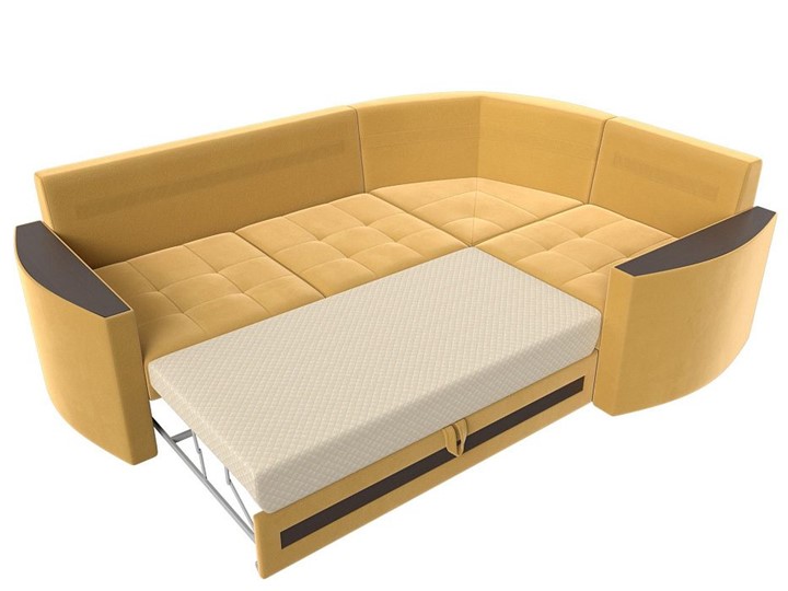Угловой раскладной диван Белла, Желтый (Микровельвет) в Екатеринбурге - изображение 1