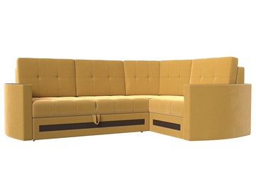 Угловой раскладной диван Белла, Желтый (Микровельвет) в Ревде