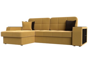 Угловой раскладной диван Брюссель, Желтый (микровельвет) в Ревде