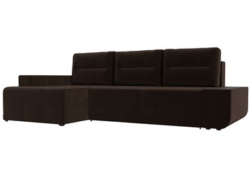 Угловой диван с оттоманкой Чикаго, Коричневый (микровельвет) в Первоуральске - предосмотр