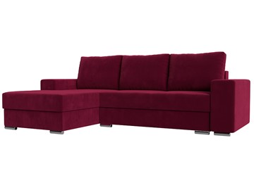 Угловой диван с оттоманкой Дрезден, Бордовый (микровельвет) НПБ в Екатеринбурге