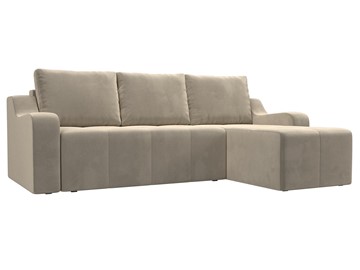 Угловой диван для гостиной Элида, Бежевый (микровельвет) в Кушве