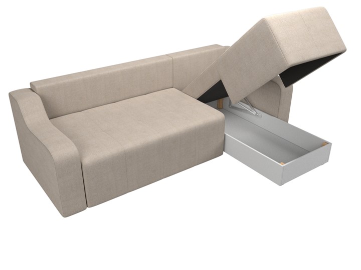 Угловой раскладной диван Элида, Бежевый (рогожка) в Кушве - изображение 6