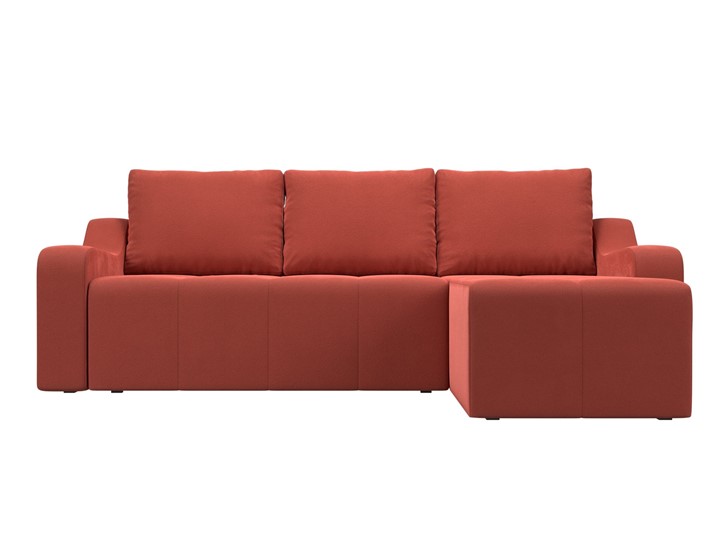 Угловой раскладной диван Элида, Коралловый (микровельвет) в Кушве - изображение 2