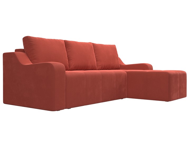 Угловой раскладной диван Элида, Коралловый (микровельвет) в Кушве - изображение 3