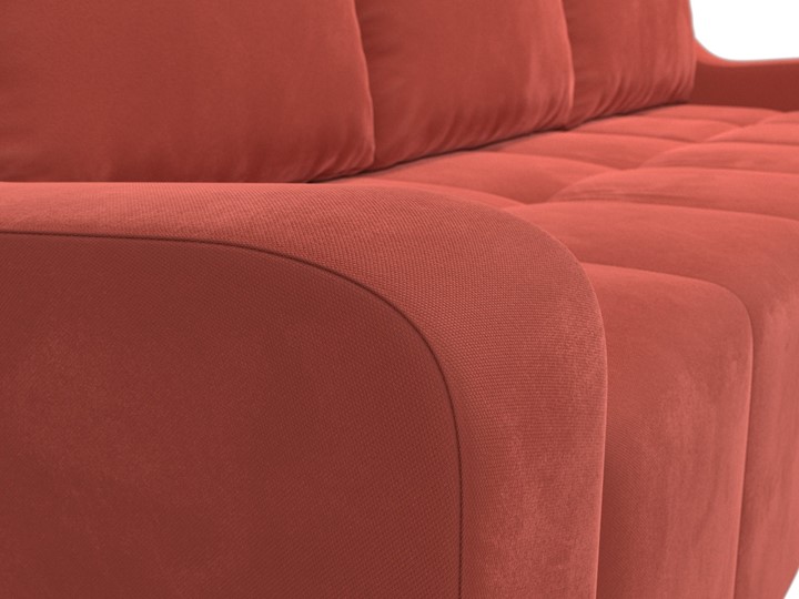 Угловой раскладной диван Элида, Коралловый (микровельвет) в Кушве - изображение 4