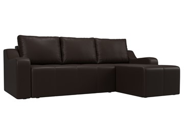 Угловой диван для гостиной Элида, Коричневый (экокожа) в Кушве - предосмотр