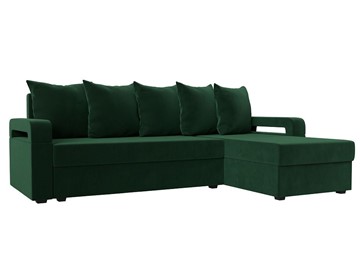 Угловой диван с оттоманкой Гермес Лайт, Зеленый (Велюр) в Первоуральске