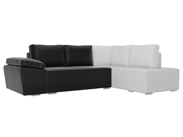 Угловой диван для гостиной Хавьер, Черный/Белый (экокожа) в Первоуральске