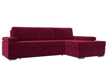Угловой диван с оттоманкой Канкун, Бордовый (микровельвет) НПБ в Первоуральске