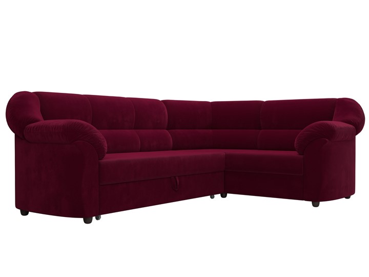 Угловой диван для гостиной Карнелла, Бордовый (микровельвет) в Первоуральске - изображение 3
