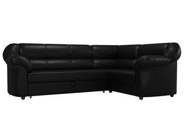Угловой диван для гостиной Карнелла, Черный (экокожа) в Екатеринбурге - предосмотр
