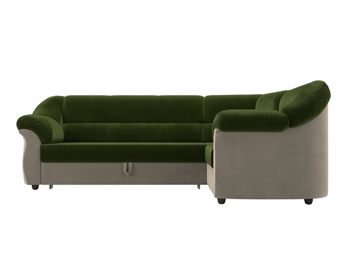 Угловой диван Карнелла, Зеленый/Бежевый (микровельвет) в Первоуральске - изображение 2