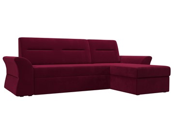 Угловой раскладной диван Клайд, Бордовый (микровельвет) в Ревде