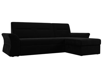Угловой раскладной диван Клайд, Черный (микровельвет) в Ревде