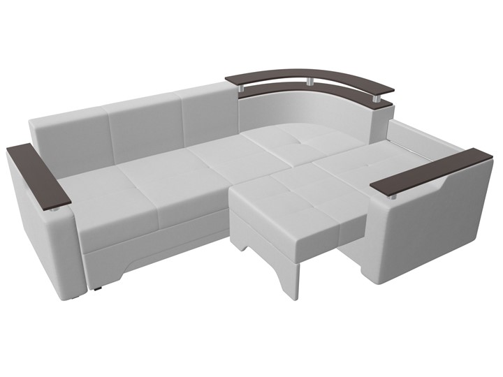 Угловой раскладной диван Комфорт, Белый (экокожа) в Первоуральске - изображение 4