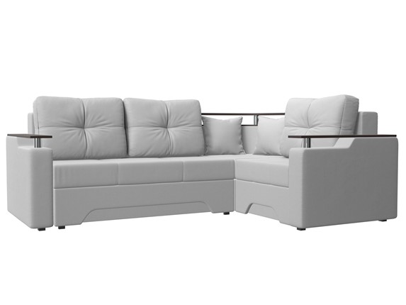 Угловой раскладной диван Комфорт, Белый (экокожа) в Первоуральске - изображение