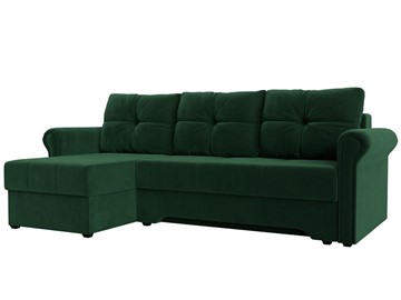 Угловой раскладной диван Леон боннель, Зеленый (Велюр) в Кушве