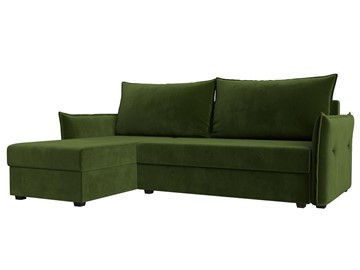 Угловой раскладной диван Лига-004, Зеленый (Микровельвет) в Кушве