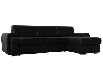 Угловой раскладной диван Лига-025, Черный (Экокожа) в Асбесте