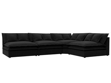 Угловой диван Лига-040, Черный (микровельвет) в Асбесте