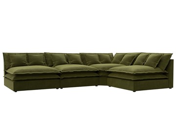 Угловой диван Лига-040, Зеленый (микровельвет) в Первоуральске
