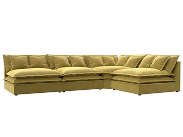Угловой диван Лига-040, Желтый (микровельвет) в Ревде