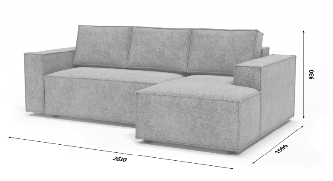 Угловой диван Лофт 263х159х93 (НПБ/Тик-так) в Красноуфимске - изображение 9