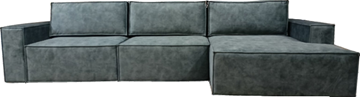 Угловой диван с оттоманкой Лофт 357х159х93 (Ремни/Еврокнижка) в Кушве - предосмотр 3