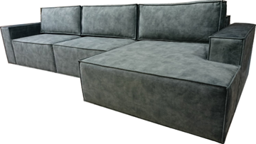Угловой диван с оттоманкой Лофт 357х159х93 (Ремни/Еврокнижка) в Красноуфимске - предосмотр 4
