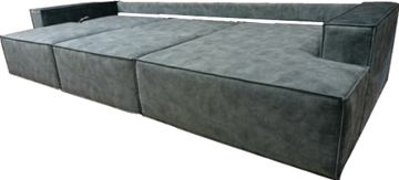 Угловой диван с оттоманкой Лофт 357х159х93 (Ремни/Еврокнижка) в Кушве - предосмотр 6