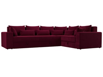 Угловой раскладной диван Майами long, Бордовый (микровельвет) в Ревде