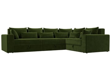 Угловой раскладной диван Майами long, Зеленый (микровельвет) в Екатеринбурге