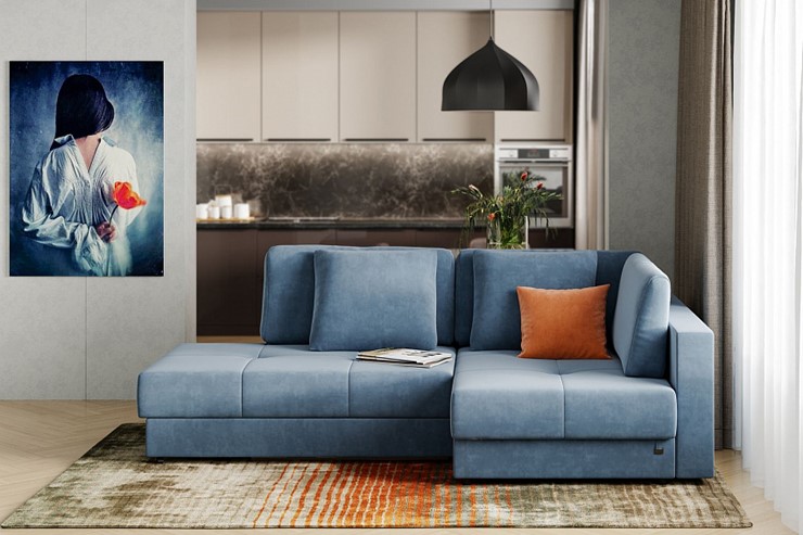 Угловой диван Манхэттен 2т-1пф, Оникс 17 в Первоуральске - изображение 1