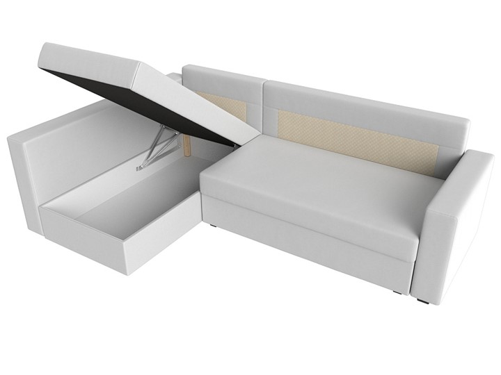 Угловой раскладной диван Мансберг, Белый (Экокожа) в Полевском - изображение 3