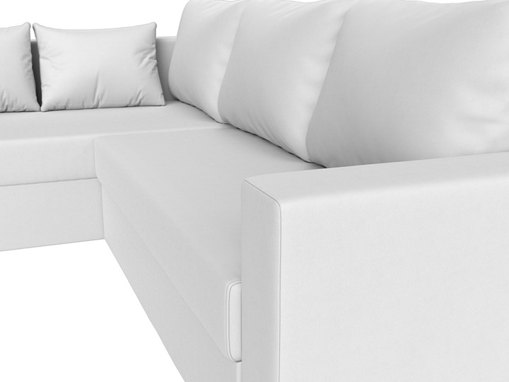 Угловой раскладной диван Мансберг, Белый (Экокожа) в Артемовском - изображение 4