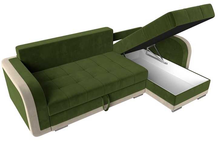 Угловой диван Марсель, Зеленый/бежевый (микровельвет) в Екатеринбурге - изображение 5