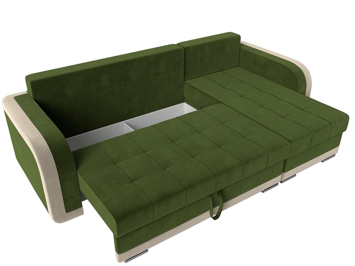 Угловой диван Марсель, Зеленый/бежевый (микровельвет) в Екатеринбурге - изображение 6
