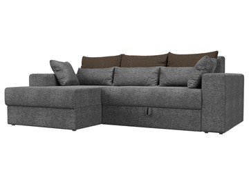Угловой диван для гостиной Майами, Серый/Коричневый/Серый (рогожка) в Каменске-Уральском