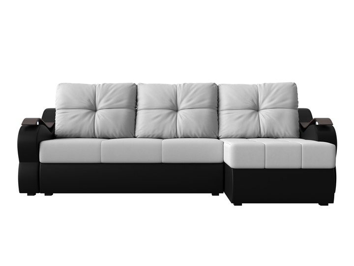 Угловой диван Меркурий, Белый/черный (экокожа) в Екатеринбурге - изображение 1