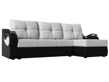 Угловой диван Меркурий, Белый/черный (экокожа) в Ирбите