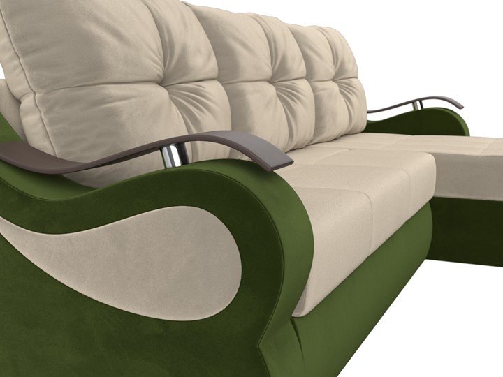 Угловой диван Меркурий, Бежевый/зеленый (вельвет) в Ревде - изображение 3